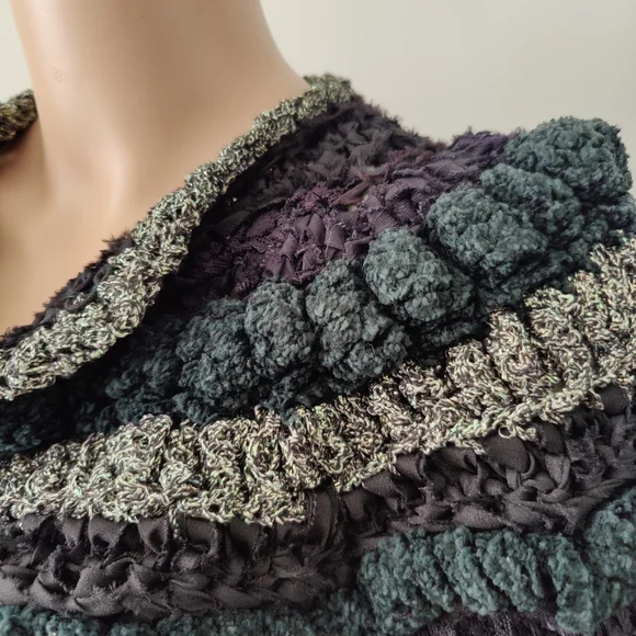 Vintage Estelle Gracer 1982 Vintage Ribbon Sweater Jacket - Picture 7 of 12